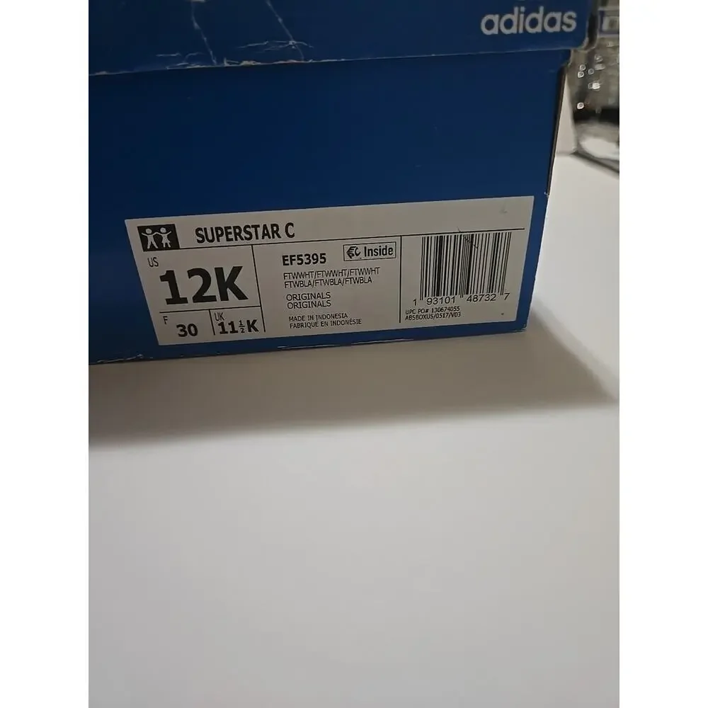 SUPERSTAR C ADIDAS WHITE/WHITE/WHITE EF5395-SIZE 12K
